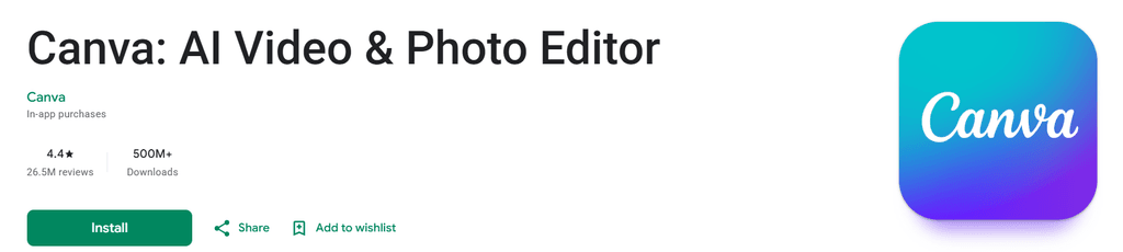Canva design and photo editing tools